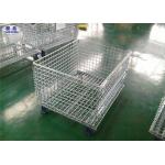 Durable Folding Wire Mesh Pallet Cages Glavanized Metal  Stillage Container for sale