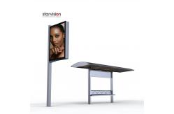 China No Rusted L4200mm Transit Bus Shelters With Pole Mounted Advertising Light Box supplier