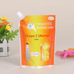 Custom Design Reusable Food flask Pouch BPA Free Spout Bag For juice, beverage, milk packaging for sale