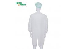 China Blue / White PP / SMS / Microporous / Tyvek Disposable Lab Coat With Snaps Closure supplier