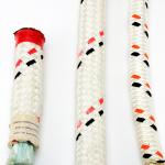 Double Braided Polyester Covered 12 Strand UHMWPE Rope 32mmx220m For Marine Engineering