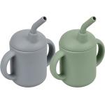 Baby Silicone Straw Cup With Handles Lightweight Unbreakable for sale