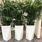 Round Fiberglass Planter Pots Handmade For Outdoor Garden Decorative for sale