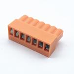 Orange 300V 2-24 poles Plug-In Terminal Block Female Panel Mounted