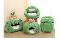 China Large Cat Bed Cave With Removable Washable Cushioned Pillow supplier