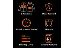 China Custom Heating Zones USB Electric Heated Fleece Jacket Winter 5v 7.4v supplier