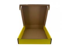 China Folding Compostable Packaging Boxes Corrugated Yellow Paper Box Embossing supplier