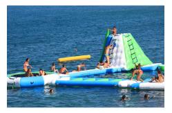 China 0.9mm PVC Tarpaulin Inflatable Water Parks With 3 Years Warranty supplier