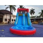 Summer Blue Orange Inflatable Water Slides With Pool for sale