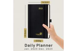 China Monochrome Pages OEM ODM A5 2023 Planner Leatherette Paper Hardcover supplier
