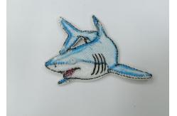 China Embroidery Clothes Shark Labels Heat Transfer Patches Washable Customized supplier