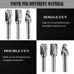 Se Oval Egg C1225 6mm Rotary Flame Shape Rotating Tungsten Carbide Burrs 8mm