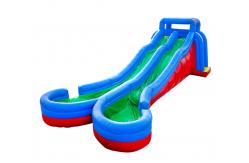 China Commercial Outdoor Inflatable Two Lane Water Slides With Pool supplier