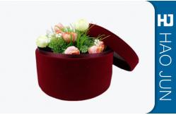 China Red Small Round Cardboard Containers With Lids , Glossy Lamination supplier