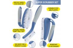 China Cleaning Shower 3pcs Scrub Brush Set With Ergonomic Handle And Bristles supplier