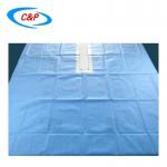 Waterproof SMS Blue Disposable Surgical Drape Split Sheet With Adhesive for sale