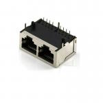 Double Ports RJ45 Female Socket UL94V-0 PCB Ethernet Connector 8p for sale