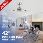 Modern 42 Inch 220V 50Hz Bladeless LED Ceiling Fan For Bedroom for sale