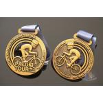 Bike Sports Marathon Finisher Metal Award Medals Imitation Antique Gold Plating for sale