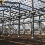 Efficiently Designed Steel Structure Building With Welded H Steel Column And Gutter Accessory for sale