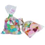 Holographic Favor Treat 53um Poly Packaging Bag with Twist Ties for sale