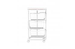 China Convenient Metal Storage Rotating Storage Trolley with 3 Tiers and Wheels supplier