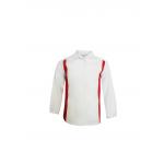 240G Red Contrast White Workwear Jacket 65 Polyester 35 Cotton Twill 2/1 for sale