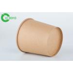High Thickness Brown Kraft Paper Cups 16oz One Wall Round Shape For Soup for sale
