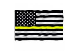 China Knitted Polyester Thin Yellow Line Flag 3x5' Single Reverse Outdoor Canvas Header supplier