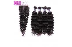 China Deep Wave Indian Human Hair Extensions Cuticle Aligned With Lace Extension supplier