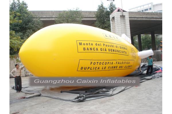 customized giant advertising lighting inflatable dark yellow blimp