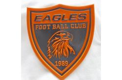 China Stamp Embossed Shape Heat Transfer TPU Badge For Team Apparel supplier