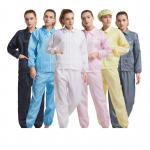 110g/sm Chemical plant Anti Static Garments Grid Polyester Lab Coat for sale