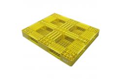 China Grid Top Yellow Plastic Pallets Euro HDPE Plastic Pallet For Racking System supplier