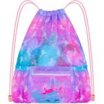 Mesh Drawstring Backpack Bag with Zipper Pocket Beach Bag for Swimming Gear Backpack Gym Storage Bag for Kids for sale