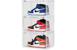 China Rectangle Plastic Shoe Box Organizer Stackable Shoe Box Drawers supplier