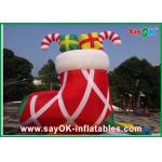 Red  Inflatable Holiday Decoration Christmas Socks Customized for sale