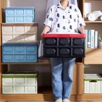 Plastic 28L Lidded Cube Household Storage Containers Rectangle Multifunctional for sale
