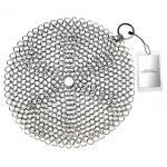 Stainless Steel 316 Wire Mesh Curtain Cast Iron Pan Chainmail Scrubber Round Shape for sale