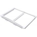 Refridgerator crisper pan cover with tempered glass, white plastic profile for sale