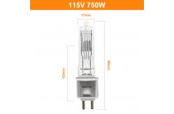 China G9.5 Medium Bi Pin Halogen Bulb 750w 115v OSRAM EHG Replacement supplier