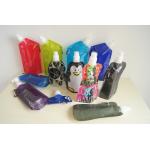 Custom Printed Collapsible Foldable Water Bags / Bottle with Carabineer for sale