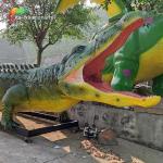 Zoo Exhibition Realistic Animatronic Animals Life Size Crocodile Waterproof for sale