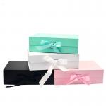 Recycled Paper Ribbon Tie Magnetic Gift Boxes With Matte Finish Packaging Boxes