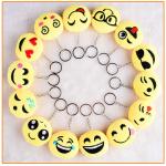 Flexible Plush Keychain Toys Emoji Shape Customized Color Cotton Material for sale