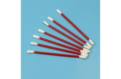 China Lint Free Solvent Resistant Dacron Polyester Tipped Cleanroom Swab With Red Handle supplier