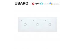 China Voice Control 420g Smart Zigbee Switch Wall Mounted 3 Gang Smart Light Switch supplier