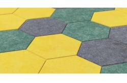 China PET Sound Absorbing Hexagon Acoustic Panels For Home Office Classroom Wall supplier