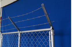 China Hot Dip Galvanized Diamond Shape Cyclone Mesh Fencing With Top Barbed Wire supplier
