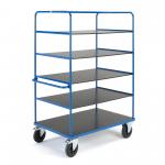 Metal Fab 600KGS 5 Tier Storage Trolley Rubber Wheels With Brake for sale